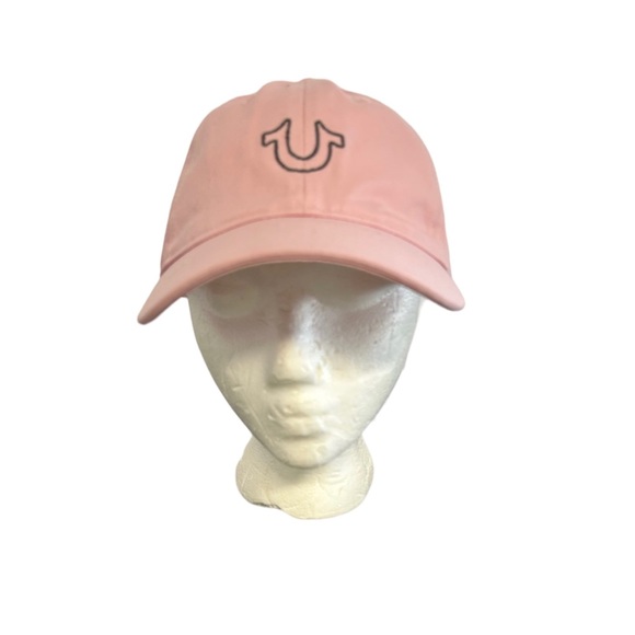 True Religion Pink Gray Baseball Cap Womens‎ One Size NEW Horse Shoe Embroidered - Picture 1 of 5
